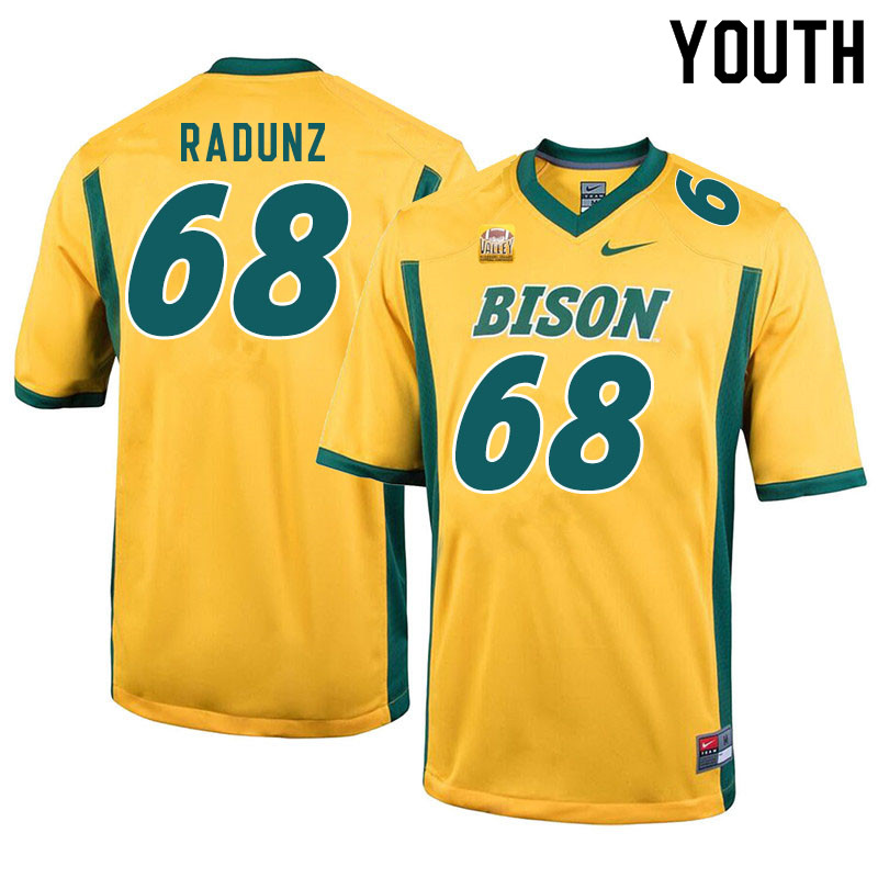Youth #68 Nick Radunz North Dakota State Bison College Football Jerseys Sale-Yellow